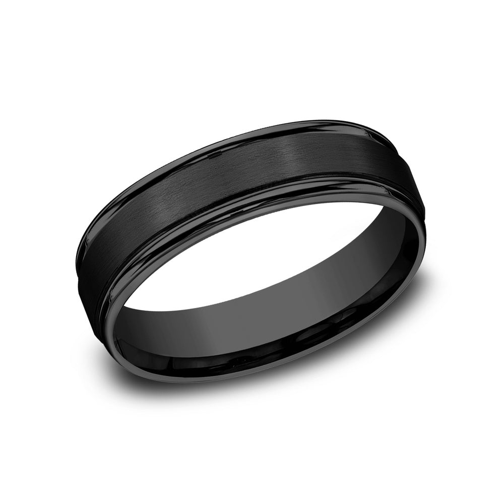 The Washington Men's Wedding Band in Black Titanium - 6mm Width by Forge