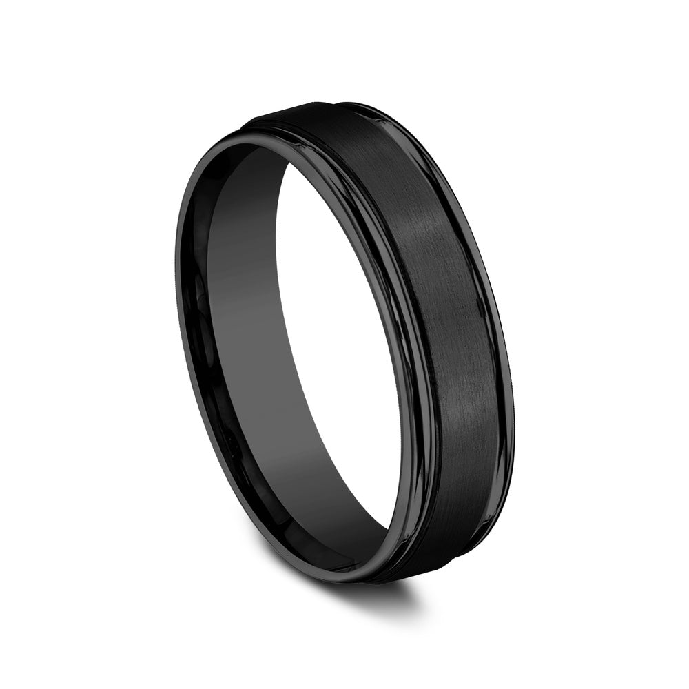 The Washington Men's Wedding Band in Black Titanium - 6mm Width by Forge