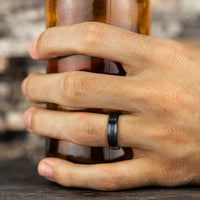 The Washington Men's Wedding Band in Black Titanium - 6mm Width by Forge