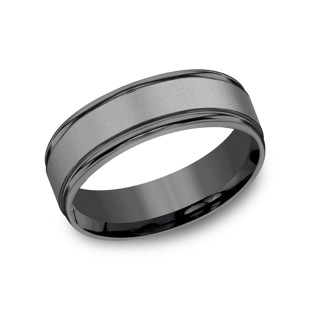 The Washington Men's Wedding Band in Dark Tantalum - 7mm Width by Tantalum