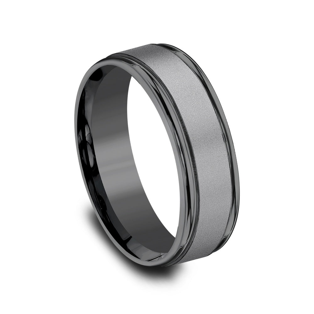 The Washington Men's Wedding Band in Dark Tantalum - 7mm Width by Tantalum