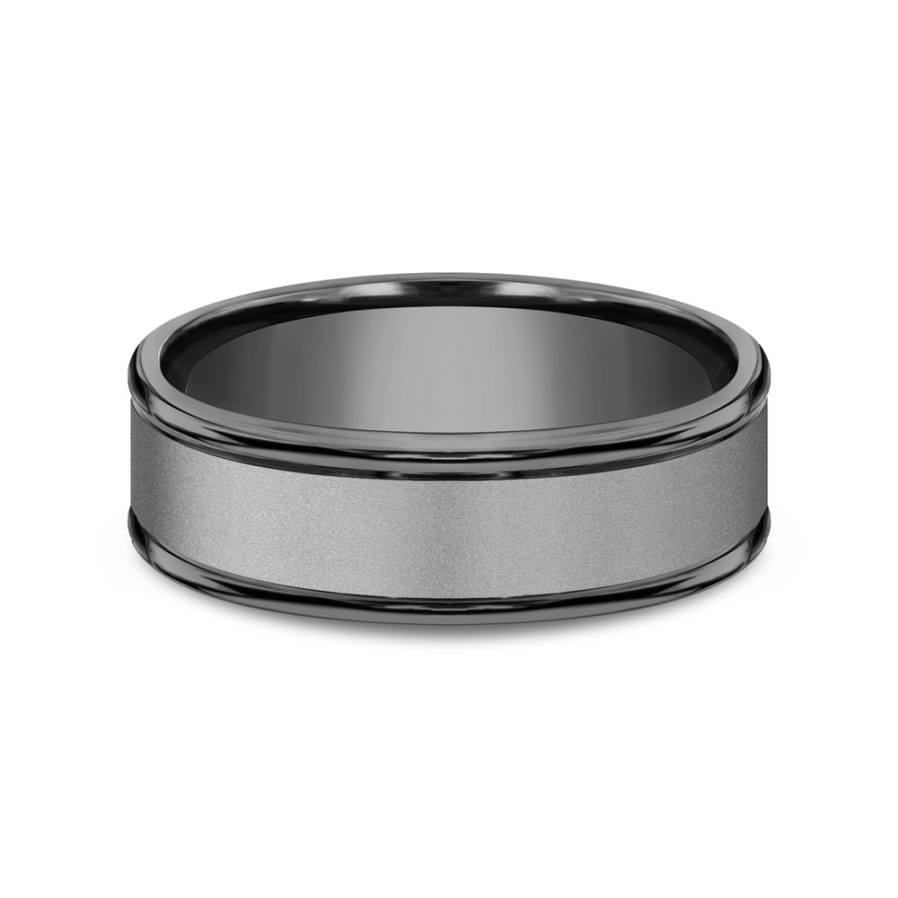 The Washington Men's Wedding Band in Dark Tantalum - 7mm Width by Tantalum