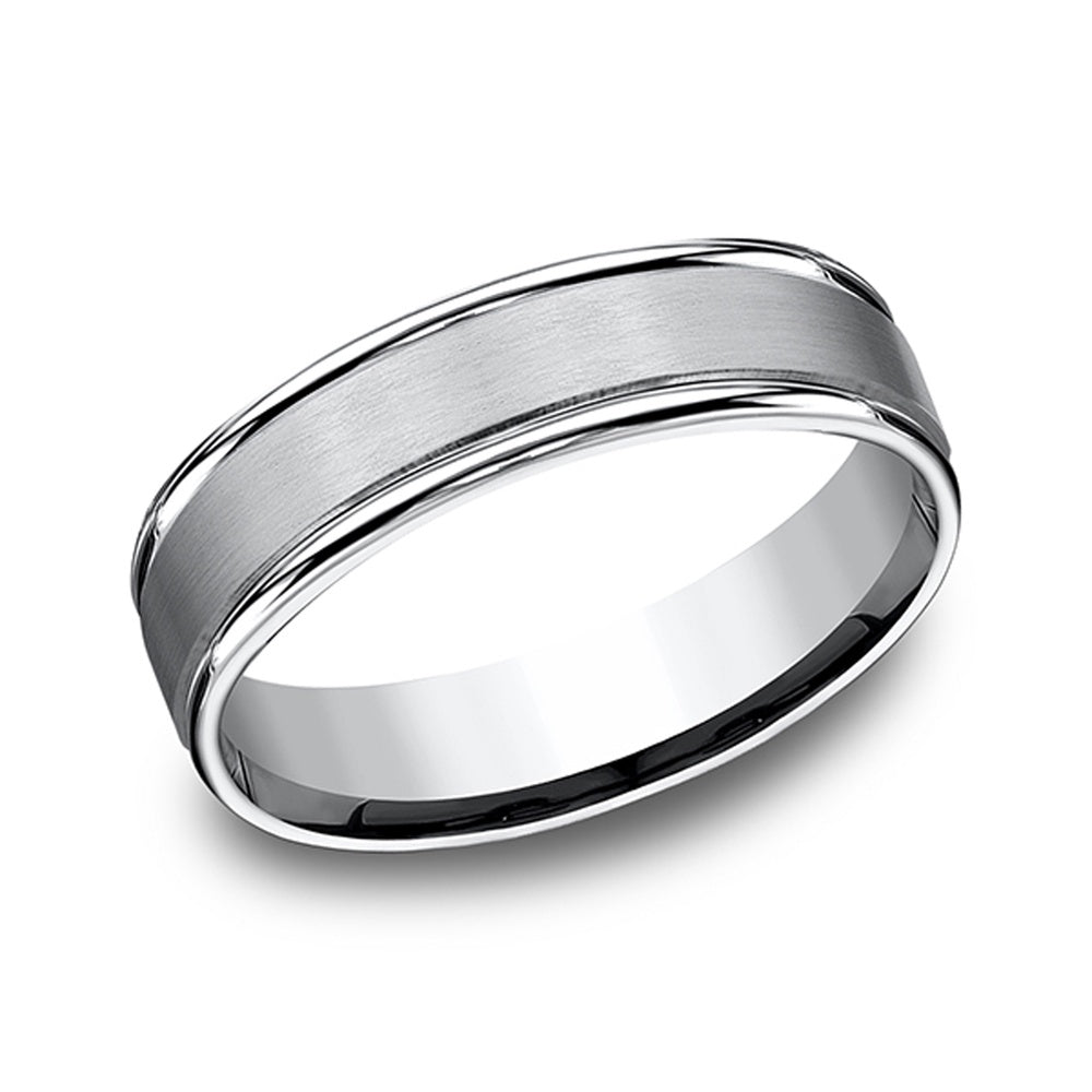 The Washington Men's Wedding Band in White Cobalt - 6mm Width by Forge