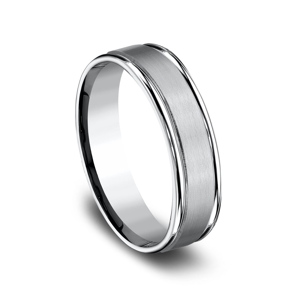 The Washington Men's Wedding Band in White Cobalt - 6mm Width by Forge