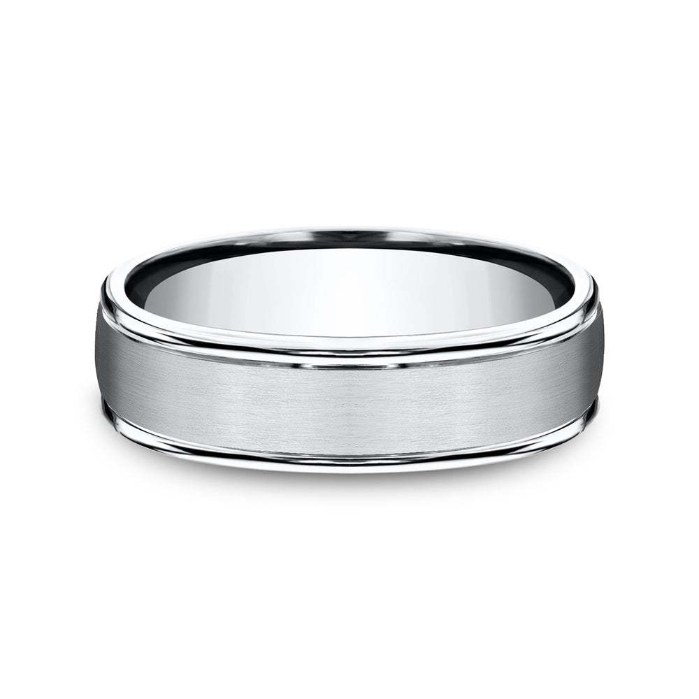 The Washington Men's Wedding Band in White Cobalt - 6mm Width by Forge