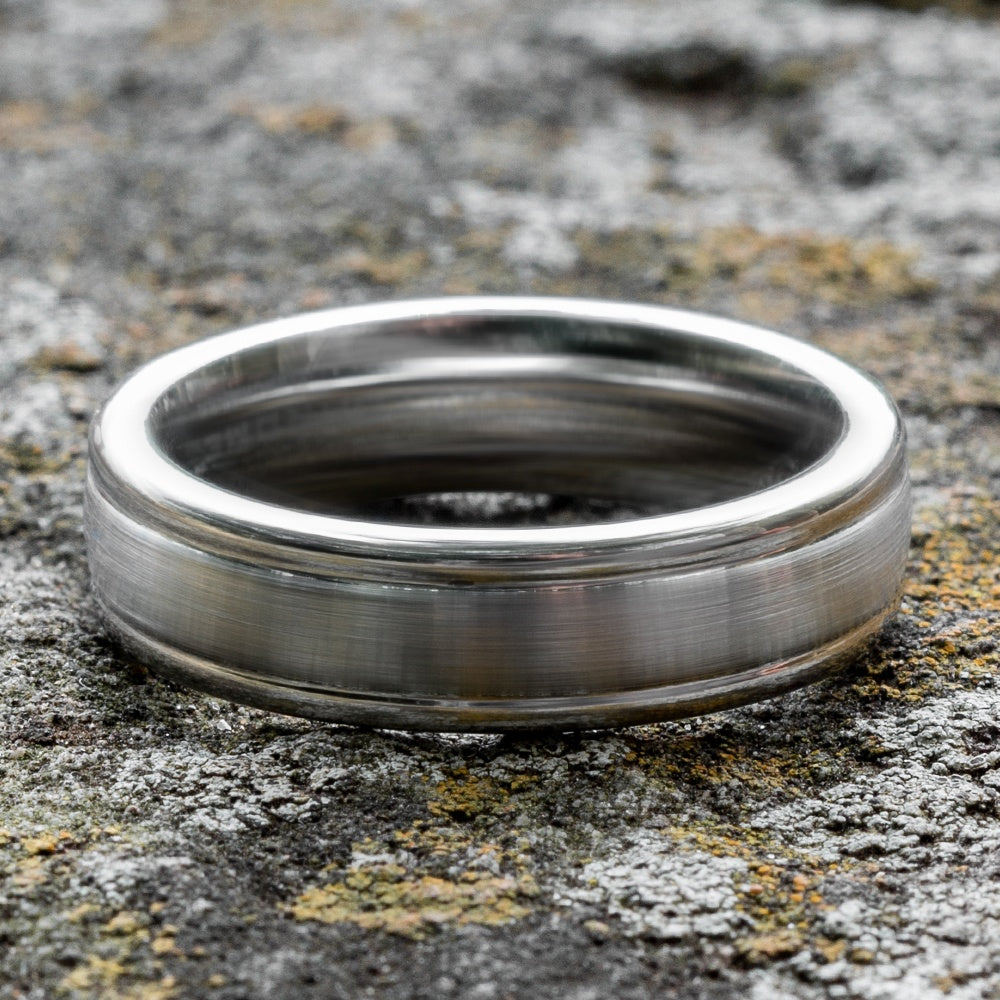 The Washington Men's Wedding Band in White Cobalt - 6mm Width by Forge