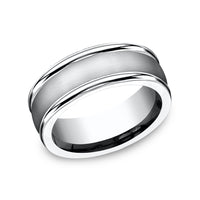 The Washington Men's Wedding Band in White Cobalt - 8mm Width by Forge