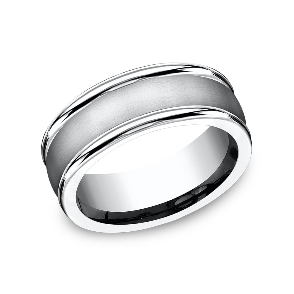 The Washington Men's Wedding Band in White Cobalt - 8mm Width by Forge