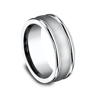 The Washington Men's Wedding Band in White Cobalt - 8mm Width by Forge