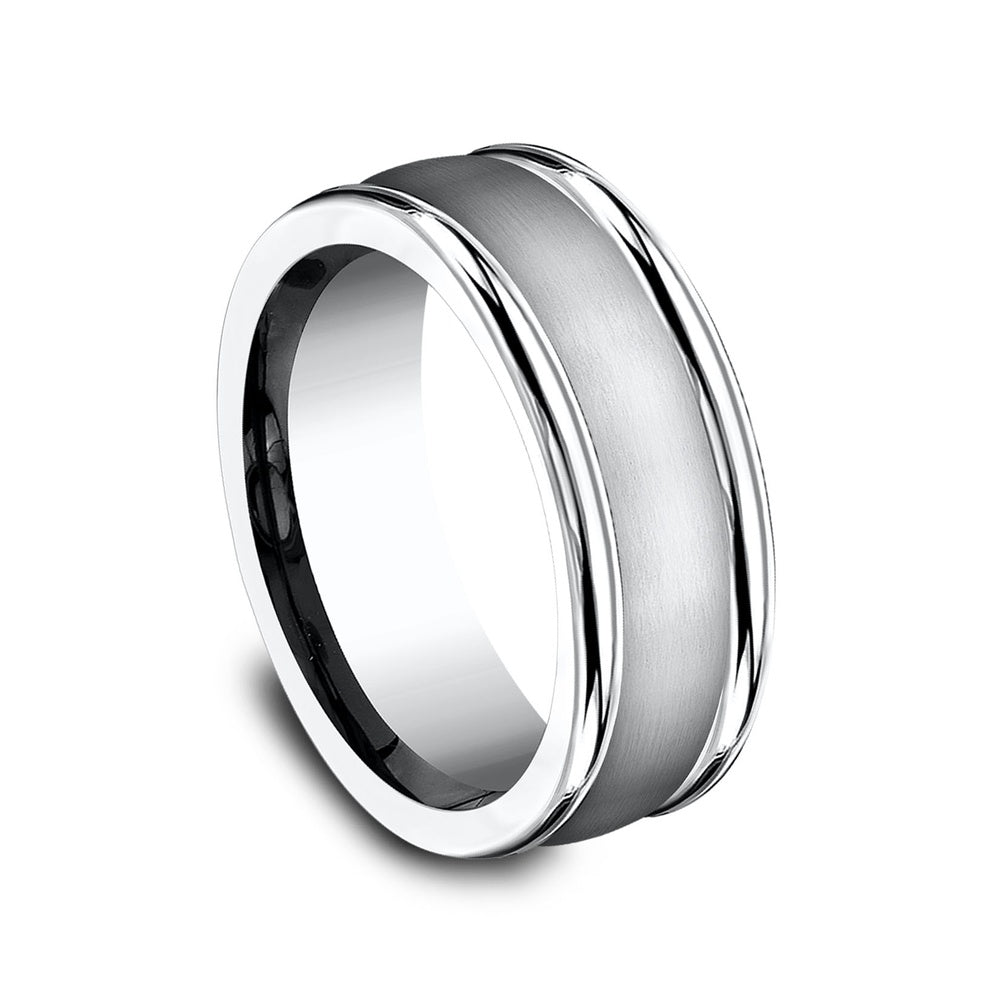 The Washington Men's Wedding Band in White Cobalt - 8mm Width by Forge