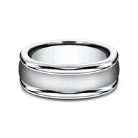 The Washington Men's Wedding Band in White Cobalt - 8mm Width by Forge