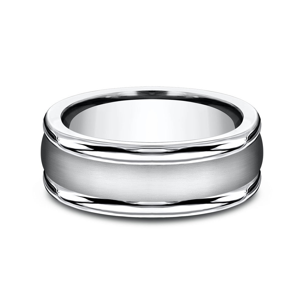 The Washington Men's Wedding Band in White Cobalt - 8mm Width by Forge