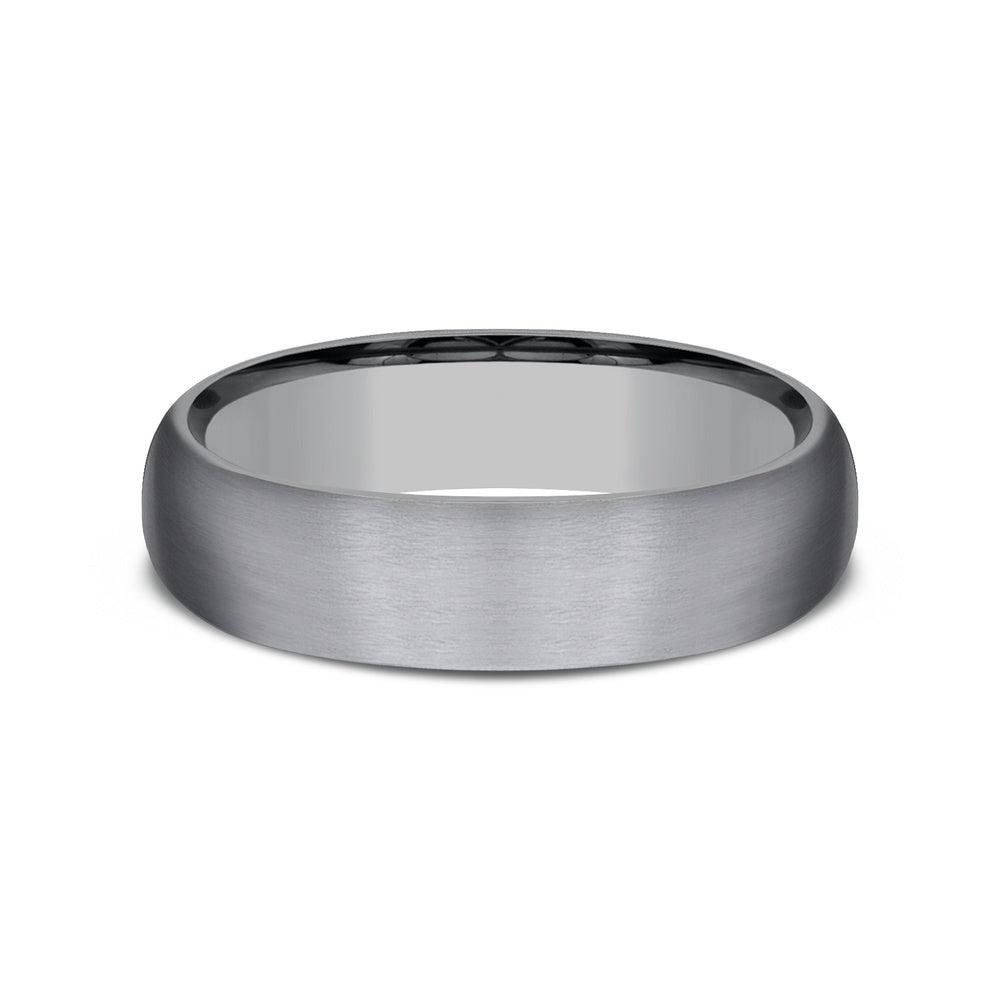 The Watchman Men's Wedding Band in Grey Tantalum - 6mm Width by Tantalum