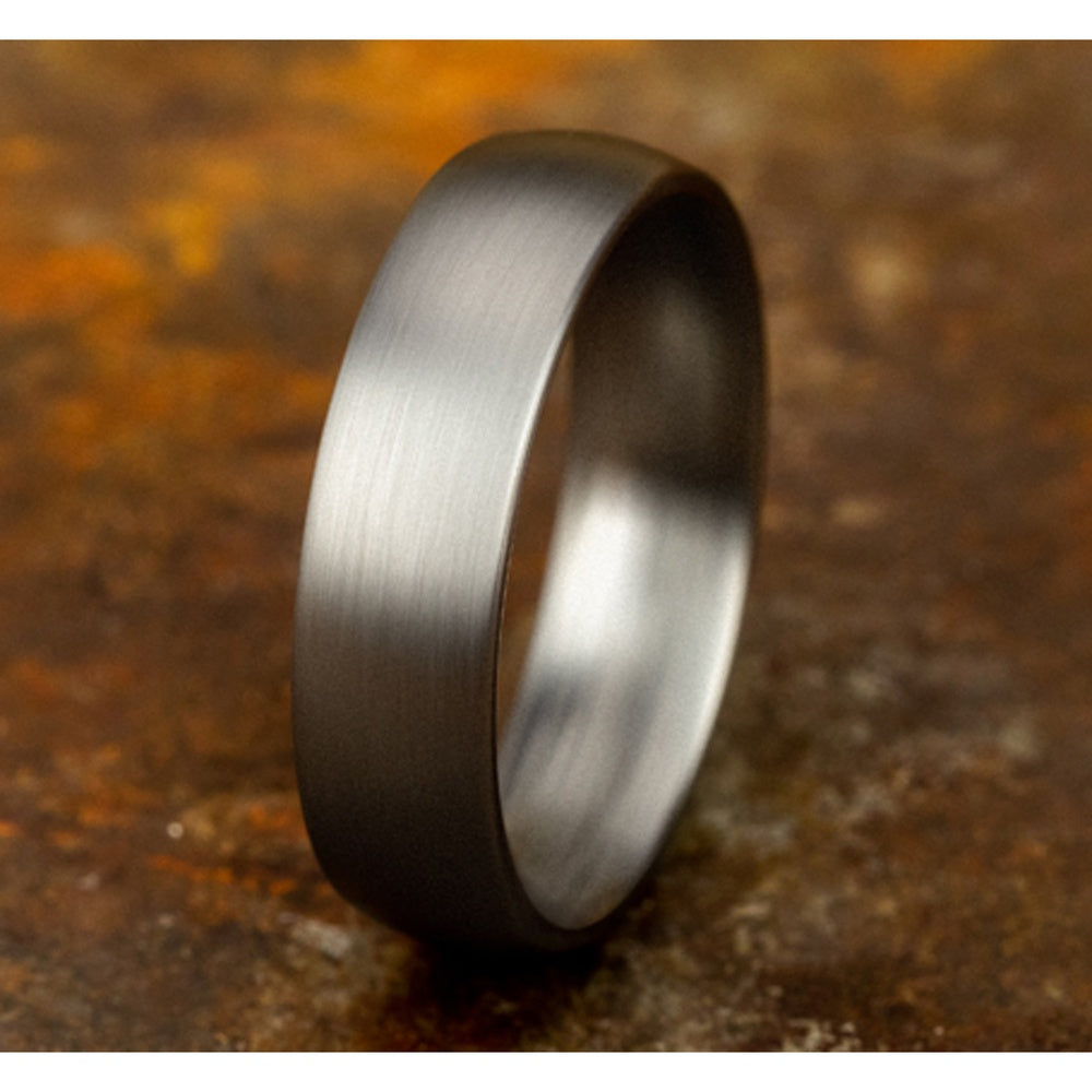 The Watchman Men's Wedding Band in Grey Tantalum - 6mm Width by Tantalum