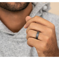 The Watchman Men's Wedding Band in Grey Tantalum - 6mm Width by Tantalum