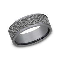 The Waterford Men's Wedding Band in Grey Tantalum - 7mm Width by Tantalum