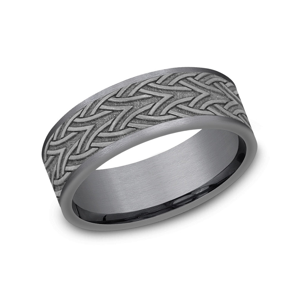 The Waterford Men's Wedding Band in Grey Tantalum - 7mm Width by Tantalum