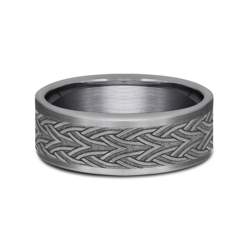 The Waterford Men's Wedding Band in Grey Tantalum - 7mm Width by Tantalum