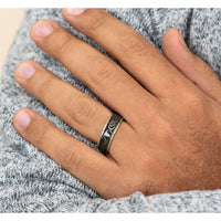 The Waterfowl Men's Wedding Band in 14K Yellow Gold and Black Titanium - 7.5mm Width by Brook and Branch
