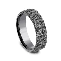 The Wave Men's Wedding Band in Grey Tantalum - 6.5mm Width by Tantalum