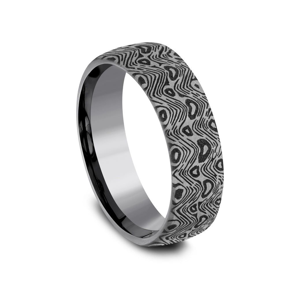 The Wave Men's Wedding Band in Grey Tantalum - 6.5mm Width by Tantalum