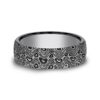 The Wave Men's Wedding Band in Grey Tantalum - 6.5mm Width by Tantalum