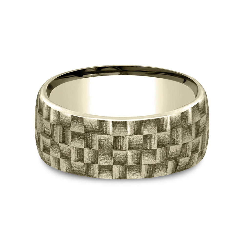 The Weaver Men's Wedding Band in 14K Yellow Gold - 9mm Width by Benchmark