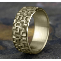 The Weaver Men's Wedding Band in 14K Yellow Gold - 9mm Width by Benchmark