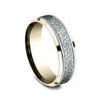 The Wexford Men's Wedding Band in 14K Yellow and White Gold - 7mm by Benchmark