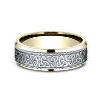 The Wexford Men's Wedding Band in 14K Yellow and White Gold - 7mm by Benchmark
