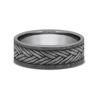 The Wheat Men's Wedding Band in Grey Tantalum - 7mm Width by Tantalum