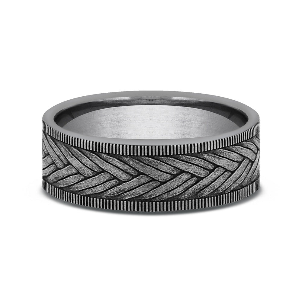 The Wheat Men's Wedding Band in Grey Tantalum - 7mm Width by Tantalum