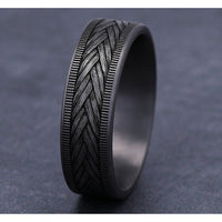 The Wheat Men's Wedding Band in Grey Tantalum - 7mm Width by Tantalum