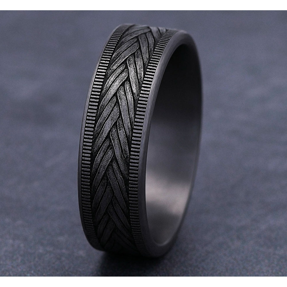 The Wheat Men's Wedding Band in Grey Tantalum - 7mm Width by Tantalum