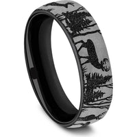 The Whitetail Men's Wedding Band in Grey/Black Titanium - 6.5mm Width by Brook and Branch