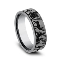 The Whitetail Men's Wedding Band in Grey Tantalum - 7mm Width by Brook and Branch