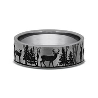 The Whitetail Men's Wedding Band in Grey Tantalum - 7mm Width by Brook and Branch