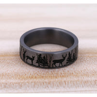 The Whitetail Men's Wedding Band in Grey Tantalum - 7mm Width by Brook and Branch
