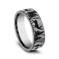 The Whitetail Men's Wedding Band in Tungsten - 7mm Width by Forge