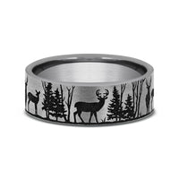 The Whitetail Men's Wedding Band in Tungsten - 7mm Width by Forge