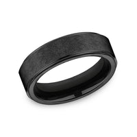 The Whitman Men's Wedding Band in Black Titanium - 7mm Width by Forge