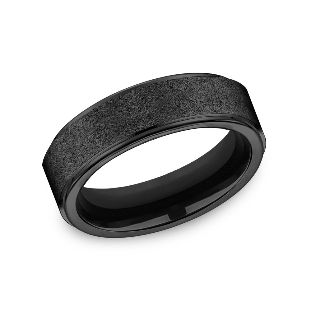 The Whitman Men's Wedding Band in Black Titanium - 7mm Width by Forge