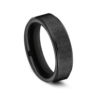 The Whitman Men's Wedding Band in Black Titanium - 7mm Width by Forge