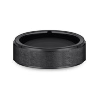 The Whitman Men's Wedding Band in Black Titanium - 7mm Width by Forge