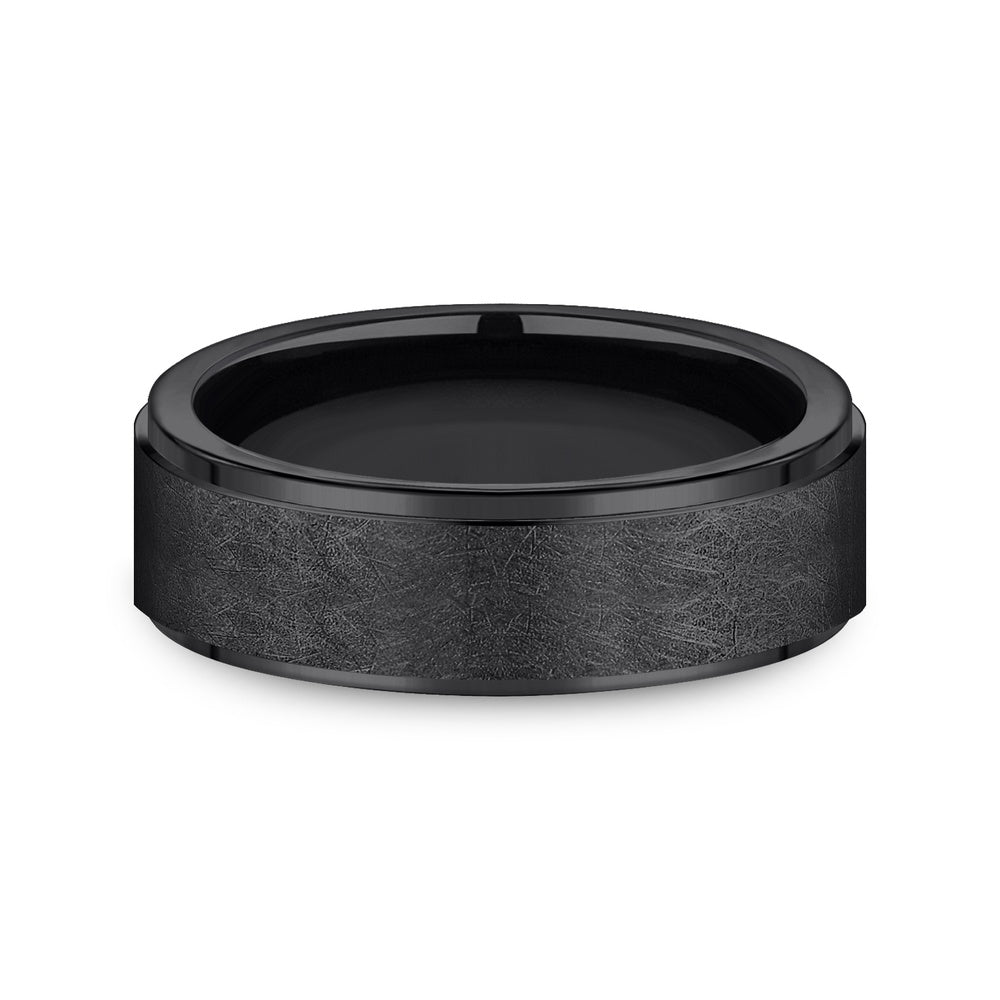 The Whitman Men's Wedding Band in Black Titanium - 7mm Width by Forge