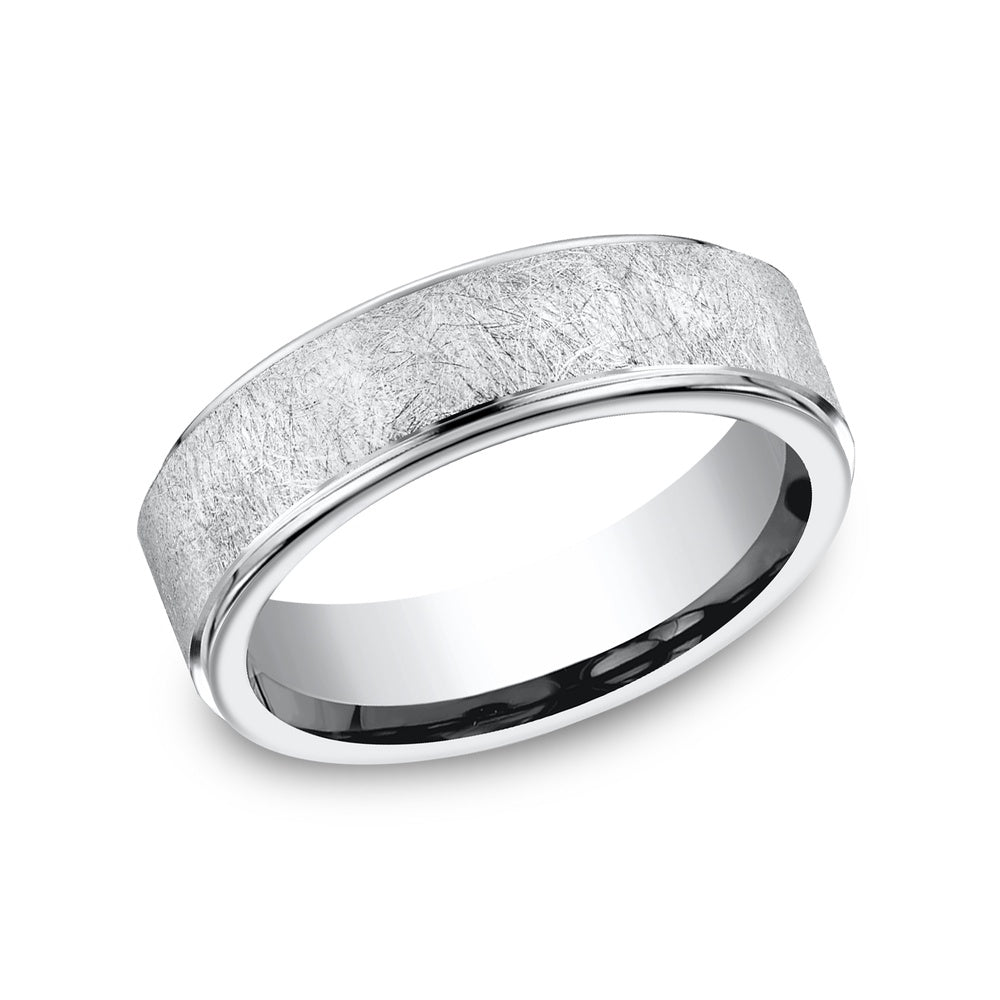 The Whitman Men's Wedding Band in White Cobalt - 7mm Width by Forge