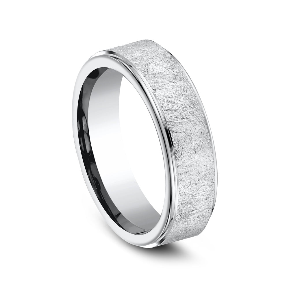The Whitman Men's Wedding Band in White Cobalt - 7mm Width by Forge