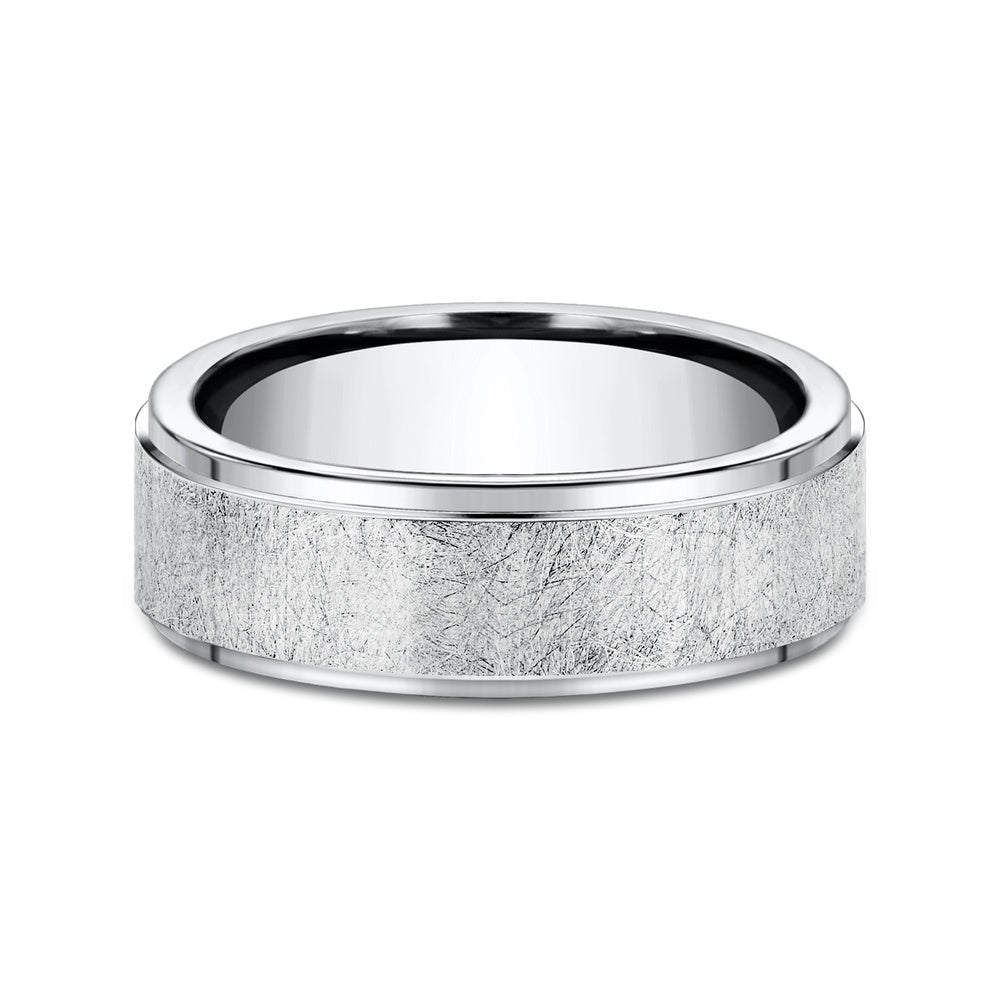 The Whitman Men's Wedding Band in White Cobalt - 7mm Width by Forge