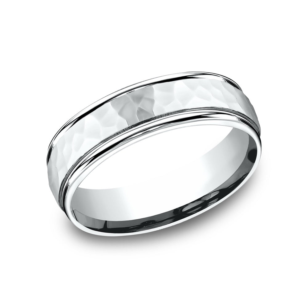 The Wilson Men's Wedding Band in 14K White Gold - 6.5mm Width by Benchmark