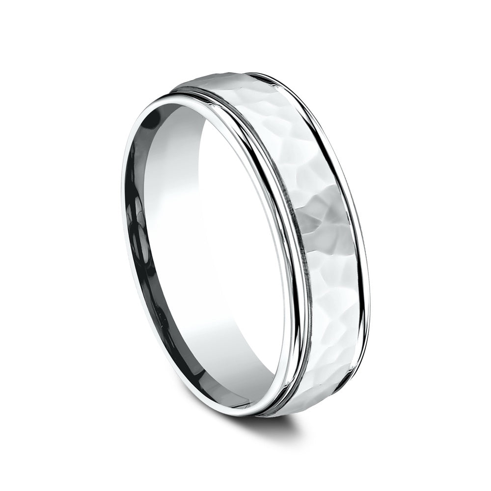 The Wilson Men's Wedding Band in 14K White Gold - 6.5mm Width by Benchmark